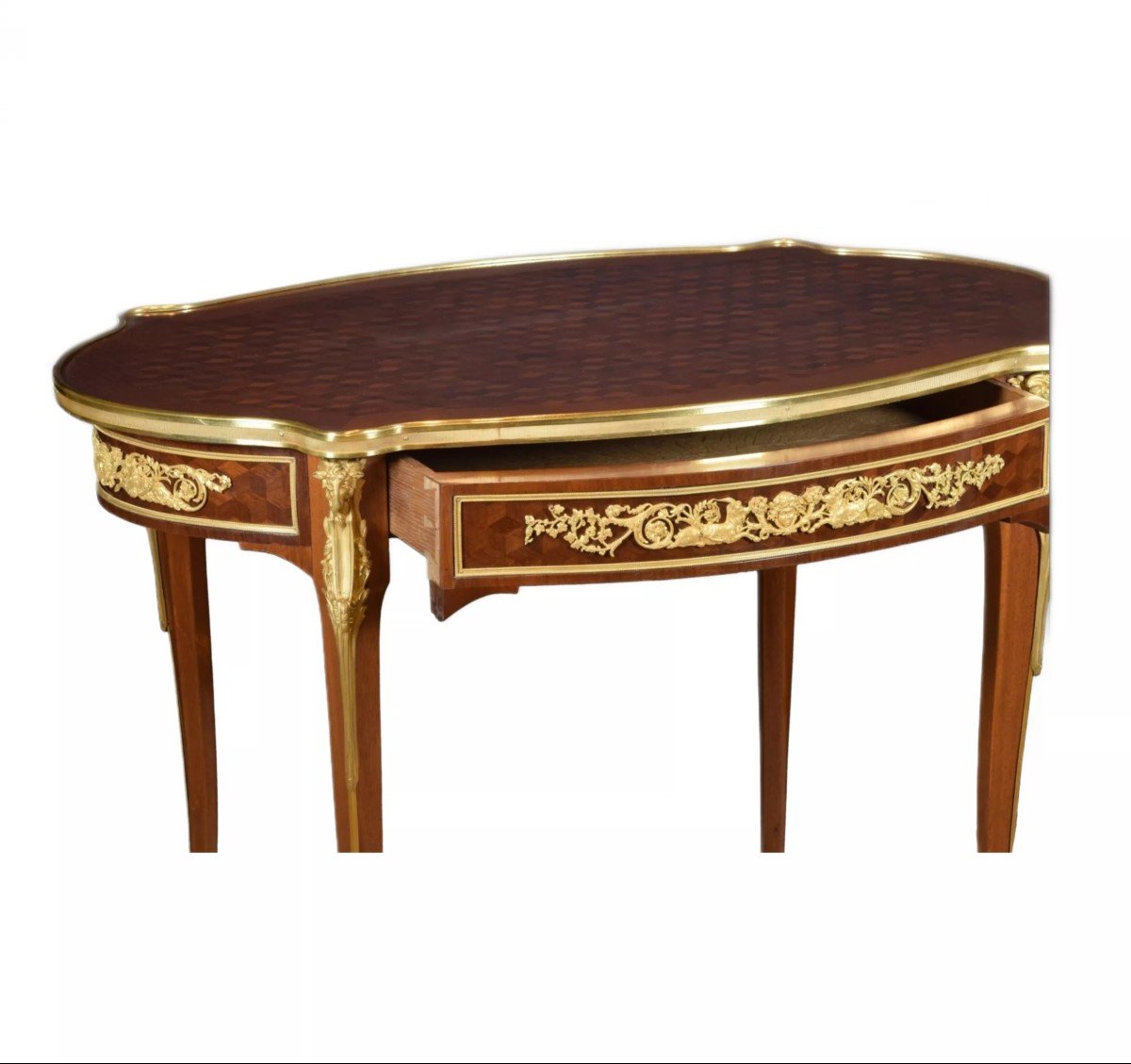 Louis XVI Style Oval Table, Adam Weisweiler Model.  -photo-4