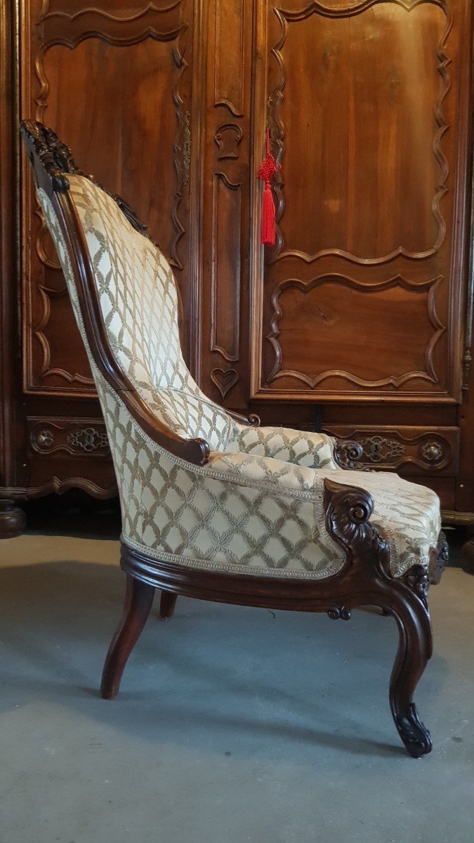 Boudoir Armchair. Nineteenth Century. Mahogany-photo-2