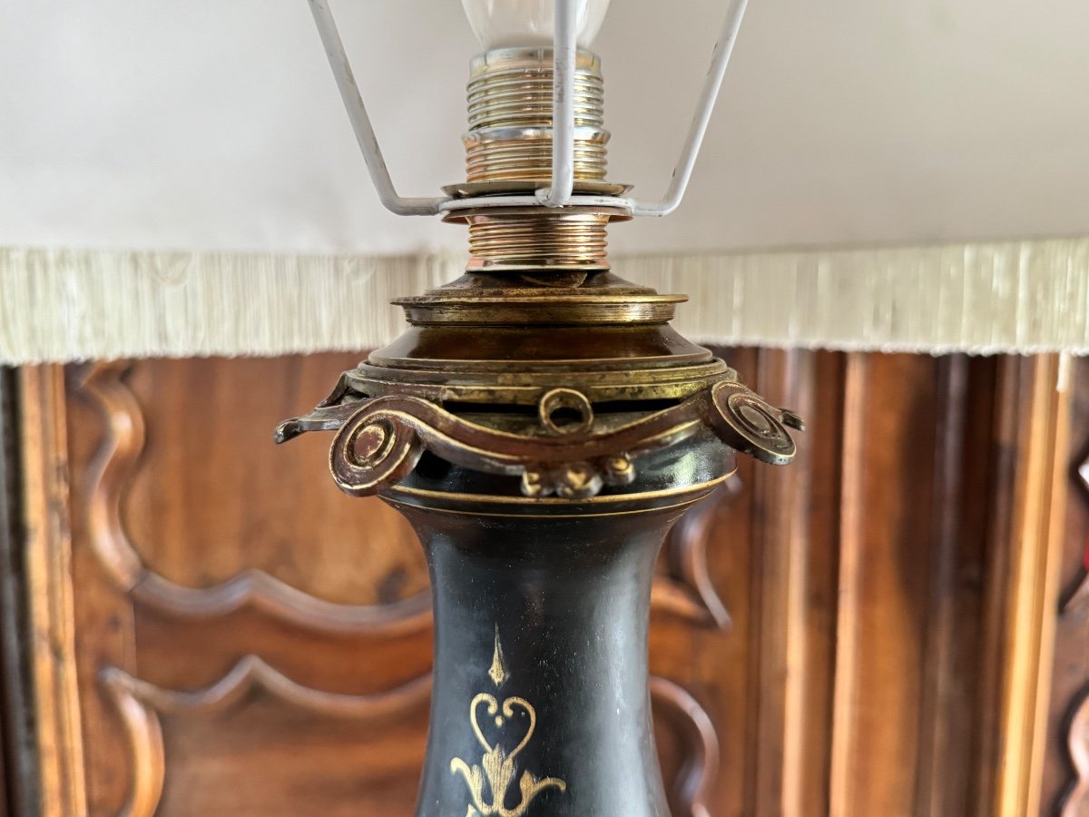 Beautiful Table Lamp. Black Porcelain With Bronze. C. H. Stobwasser & Co Berlin-photo-4