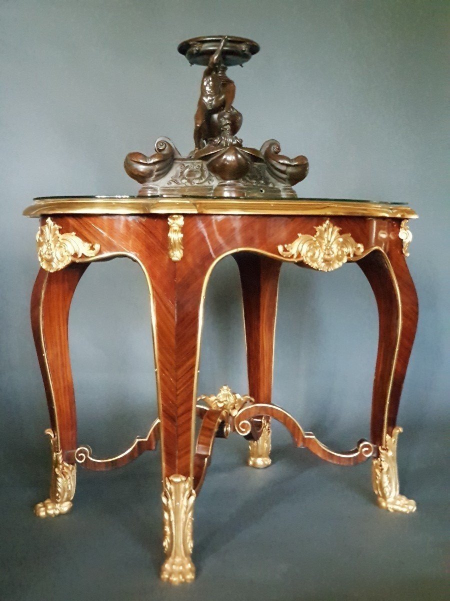 Magnificent Living Room Table. Marquetry. Nineteenth Century-photo-2