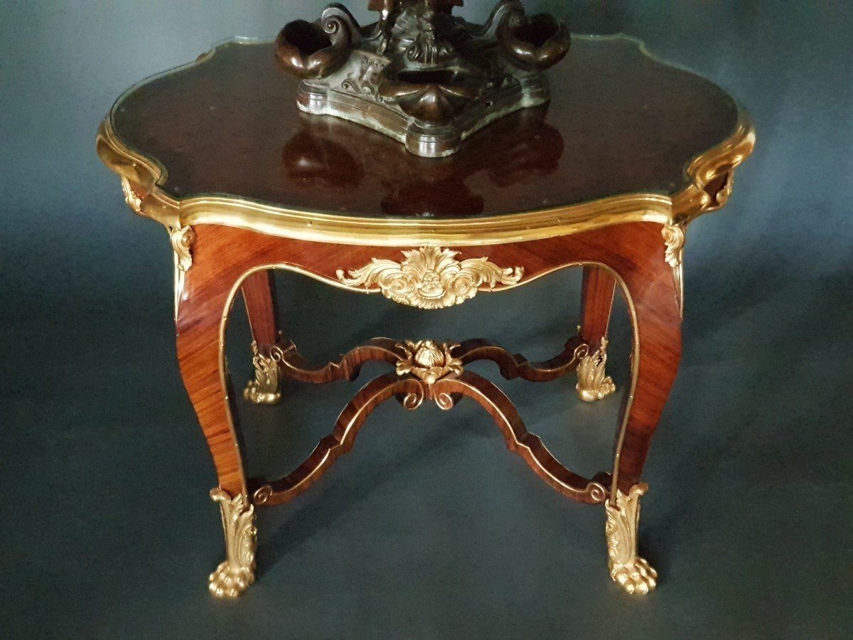 Magnificent Living Room Table. Marquetry. Nineteenth Century-photo-4