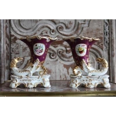 Pair Of Alexander II Porcelain Vases, Russia-photo-3