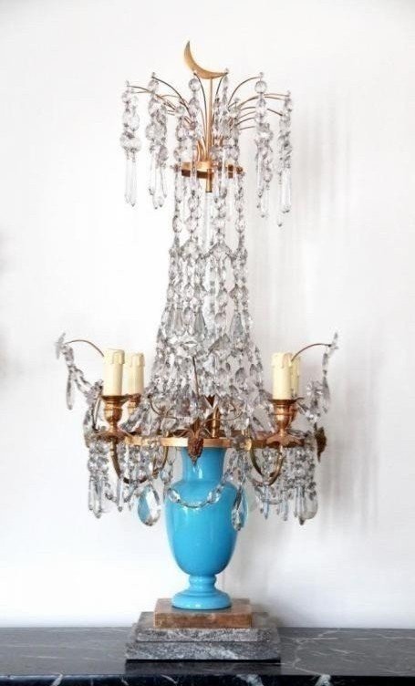 Large Table Chandelier/ Girandole , Russia 19th Century. H-91cm-photo-2