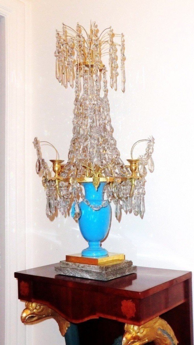 Large Table Chandelier/ Girandole , Russia 19th Century. H-91cm-photo-3