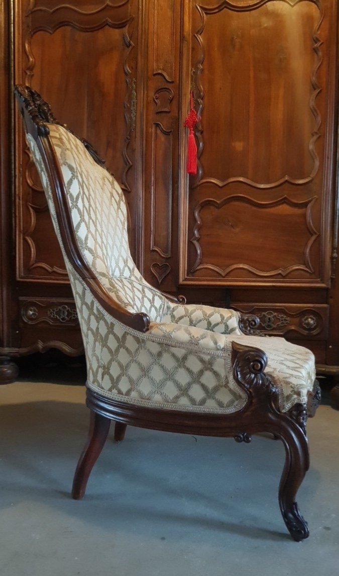 Boudoir Armchair. 19th Century. Mahogany-photo-2