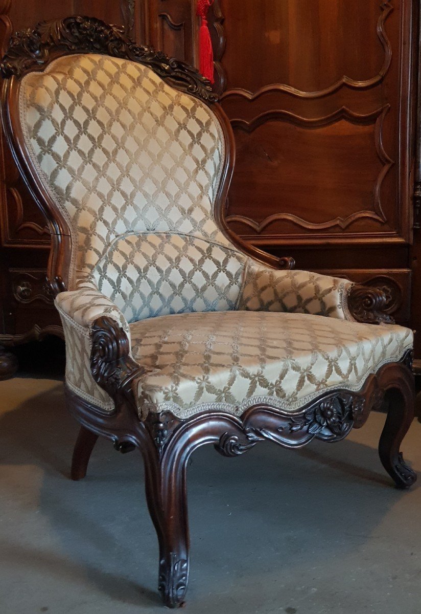 Boudoir Armchair. 19th Century. Mahogany-photo-1