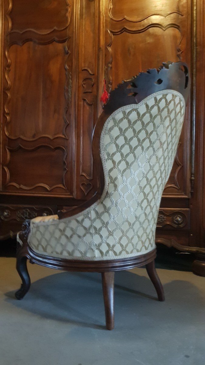 Boudoir Armchair. 19th Century. Mahogany-photo-2