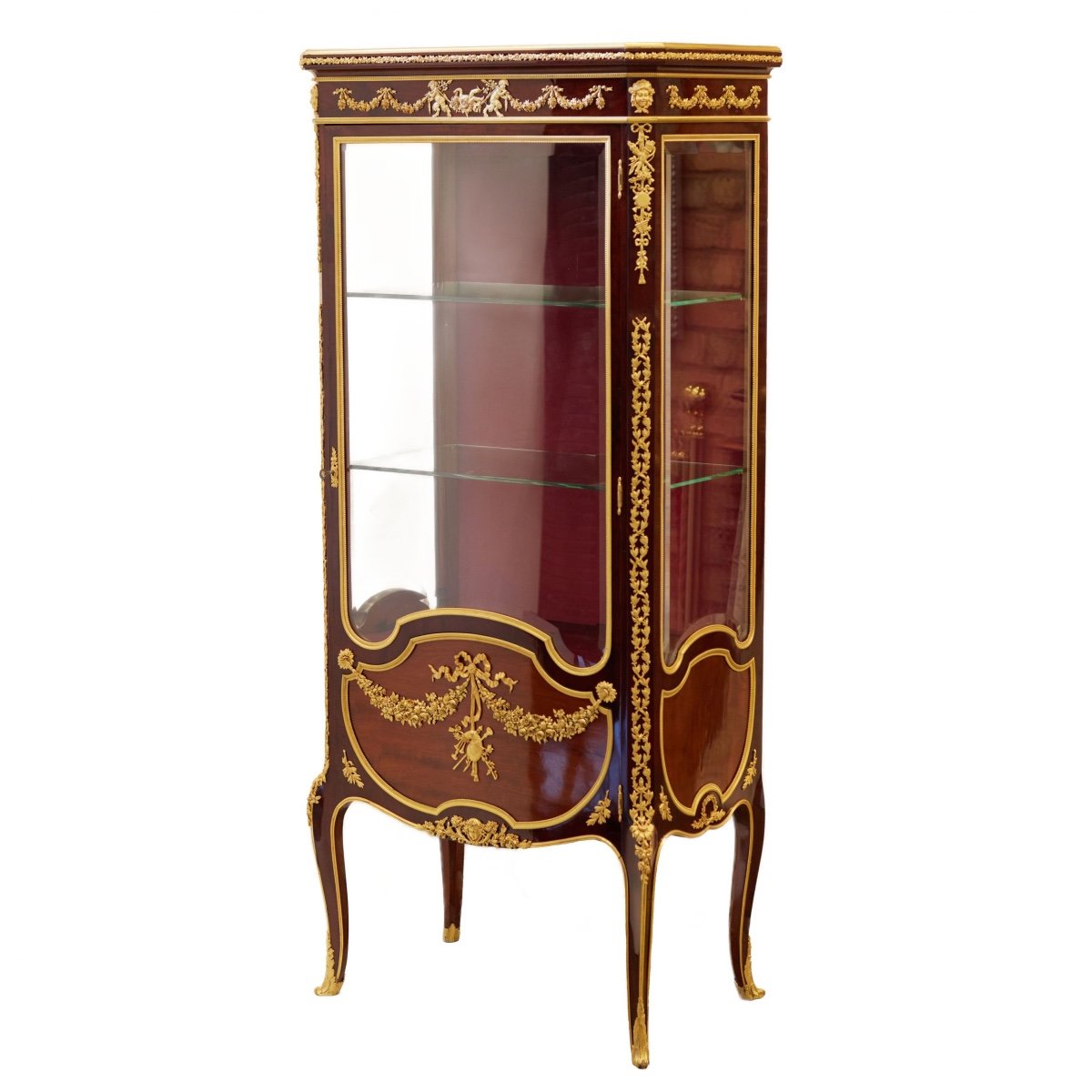 Showcase In Mahogany And Gilded Bronze In Sormani Style. France 19th Century-photo-2