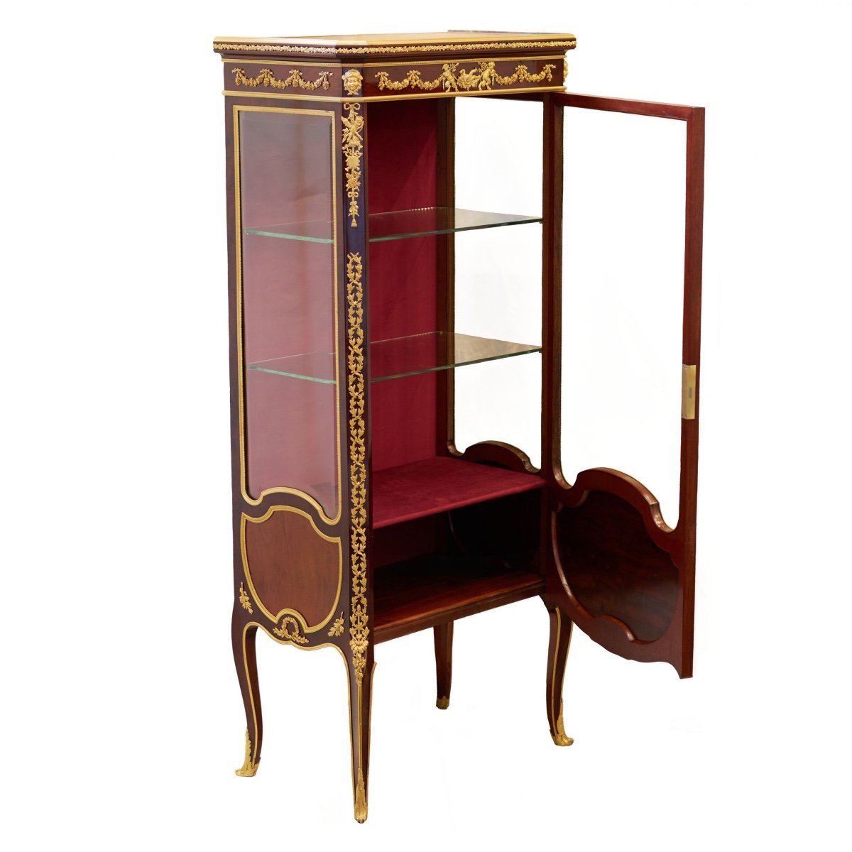 Showcase In Mahogany And Gilded Bronze In Sormani Style. France 19th Century-photo-2