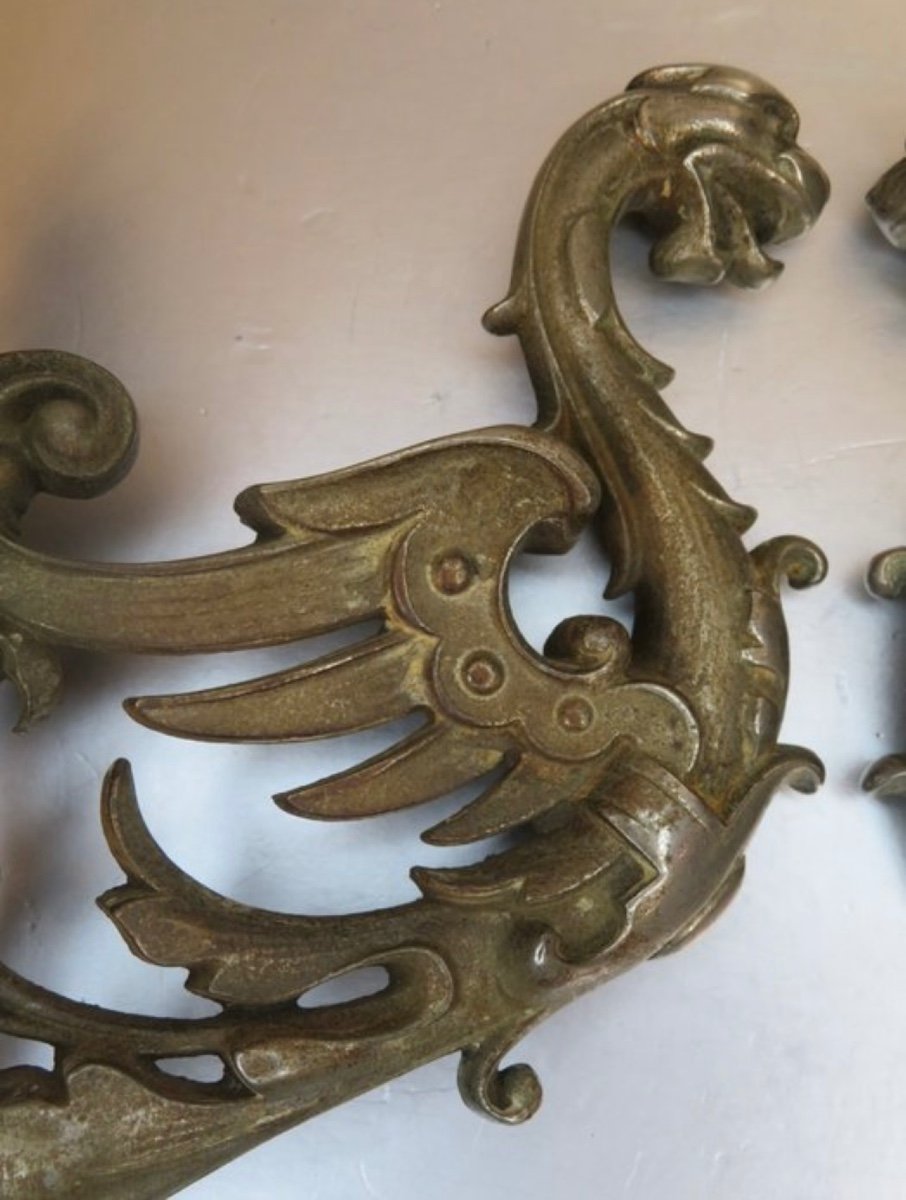 A Pair Of Bronze Griffins 1850-1900-photo-3