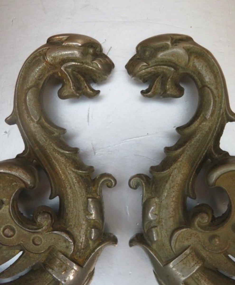 A Pair Of Bronze Griffins 1850-1900-photo-4