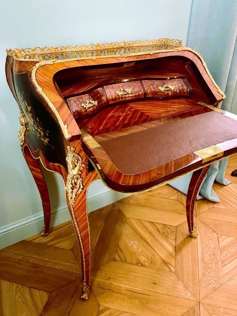 Bureau  In The Style Of Alphonse Giroux. Marquetry. 19th Century.-photo-3