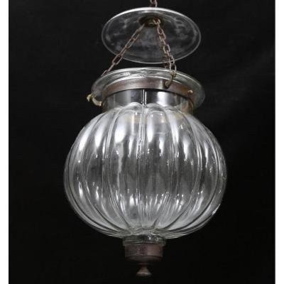 Glass Lantern. Pumpkin Shape.-photo-2