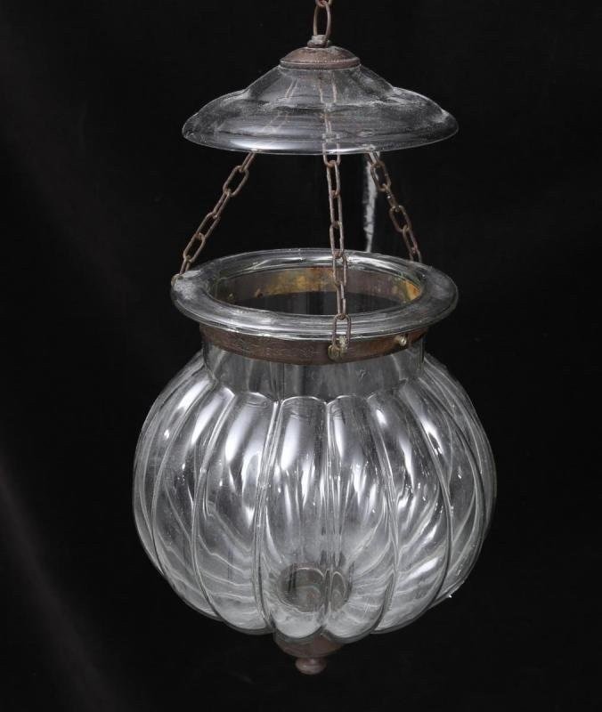 Glass Lantern. Pumpkin Shape.