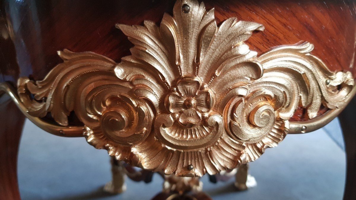 Salon Table. Marquetry. 19th Century-photo-4