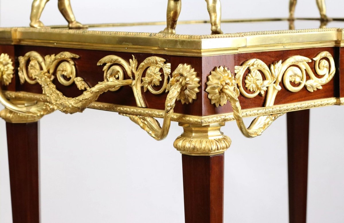 Two-tier Tea Table With Attributes In The Louis XVI Style, Modeled By Francois Lincke. France-photo-3