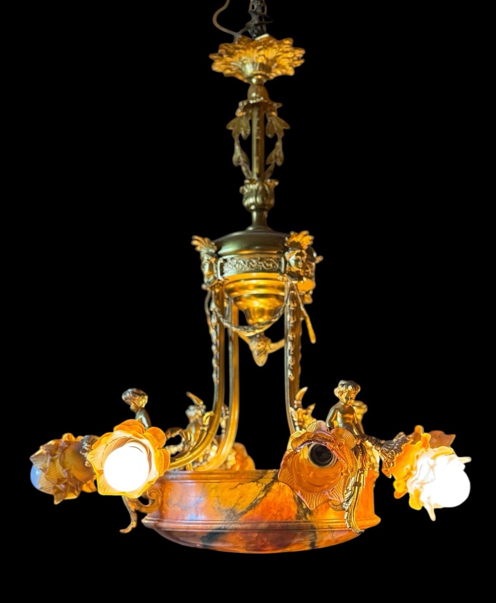 Chandelier With Alabaster Plafon-photo-2