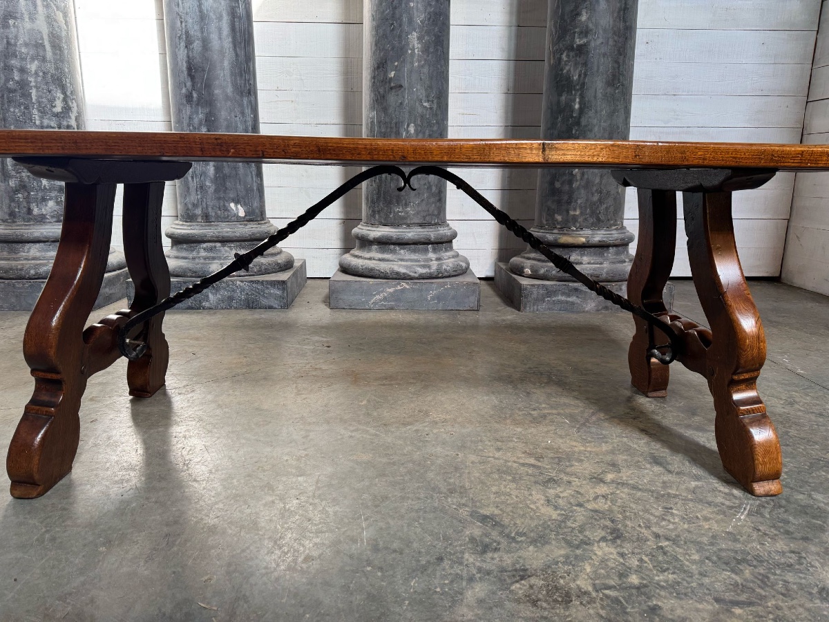 Oak Table With Forged Elements-photo-4