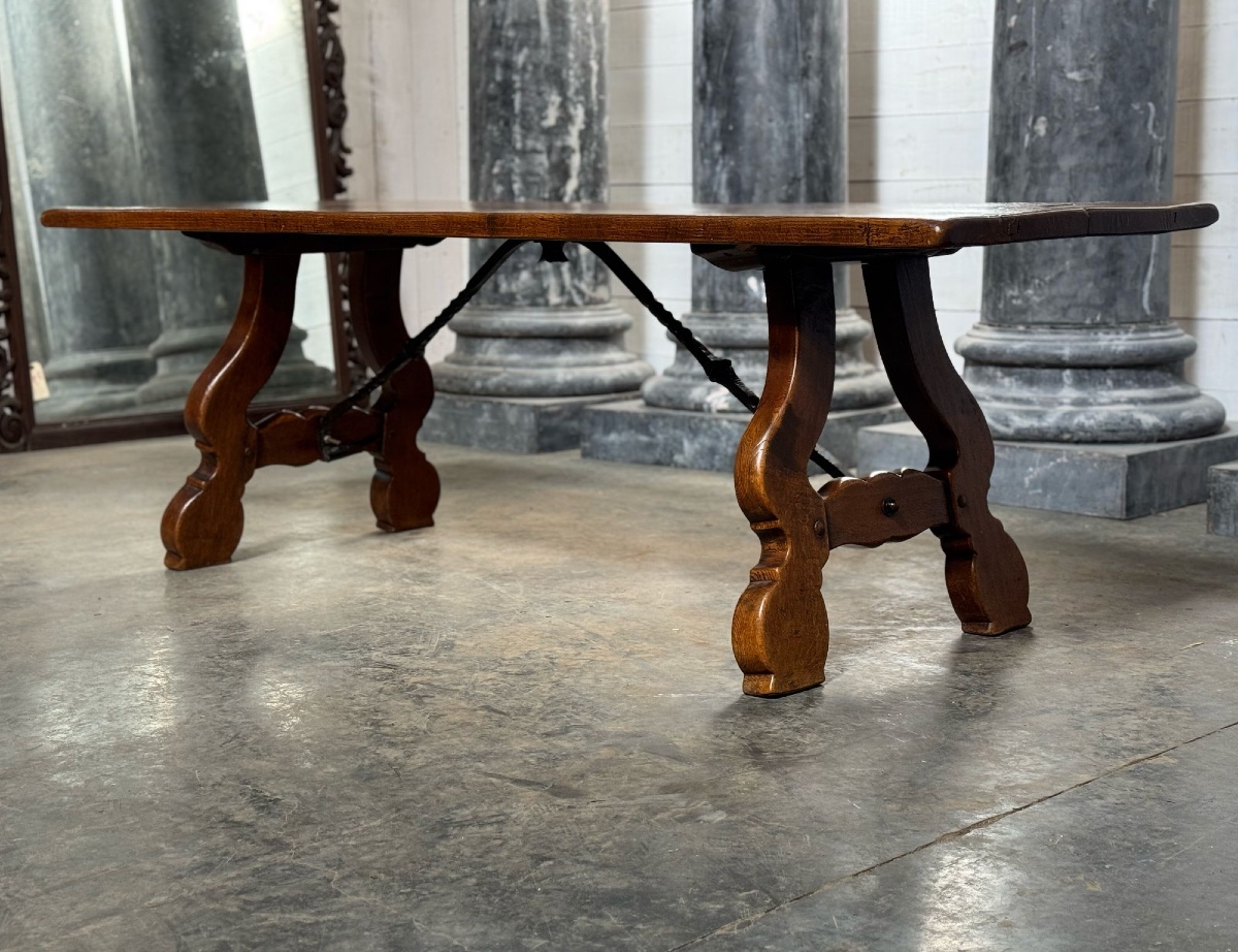 Oak Table With Forged Elements