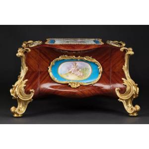 Table Box For Jewelry. Signed Barre Sèvres. L 58cm