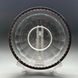 Glass Dish With Silver Border