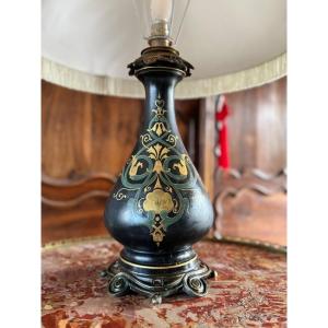 C. H. Stobwasser & Co. Lampe De Table En Porcelaine Noire 