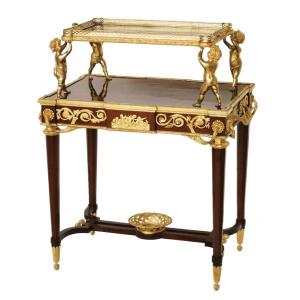 Two-tier Tea Table With Attributes In The Louis XVI Style, Modeled By Francois Lincke. France