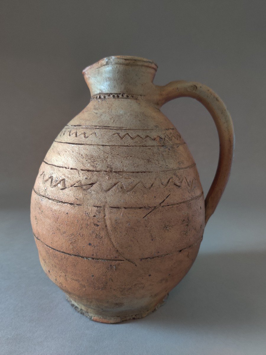 Cider Pitcher Grés Du Beauvaisis Early 19th-photo-3