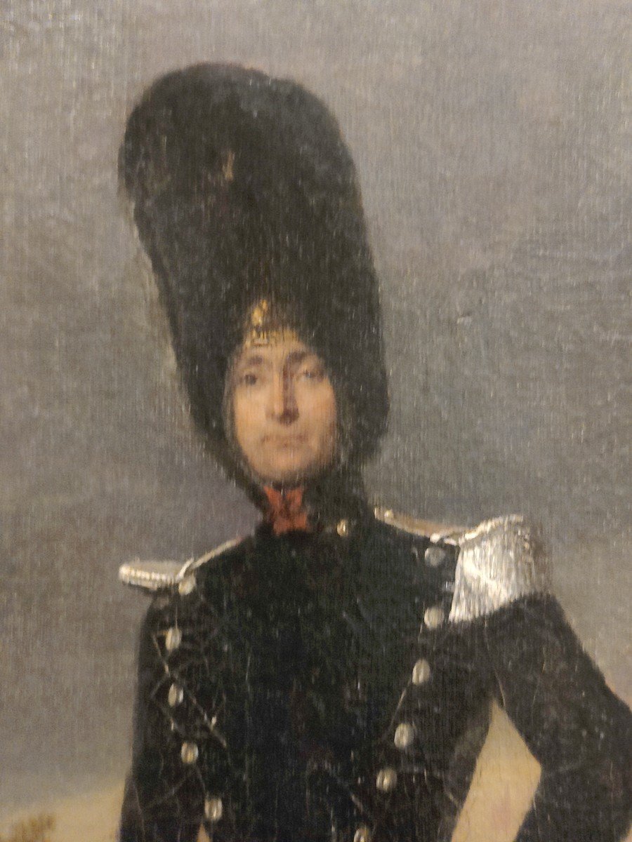 Lachaume De Gavaux Louis, Dit Cheret (1820-1882)portrait Of A Grenadier In Front Of The Military School-photo-3