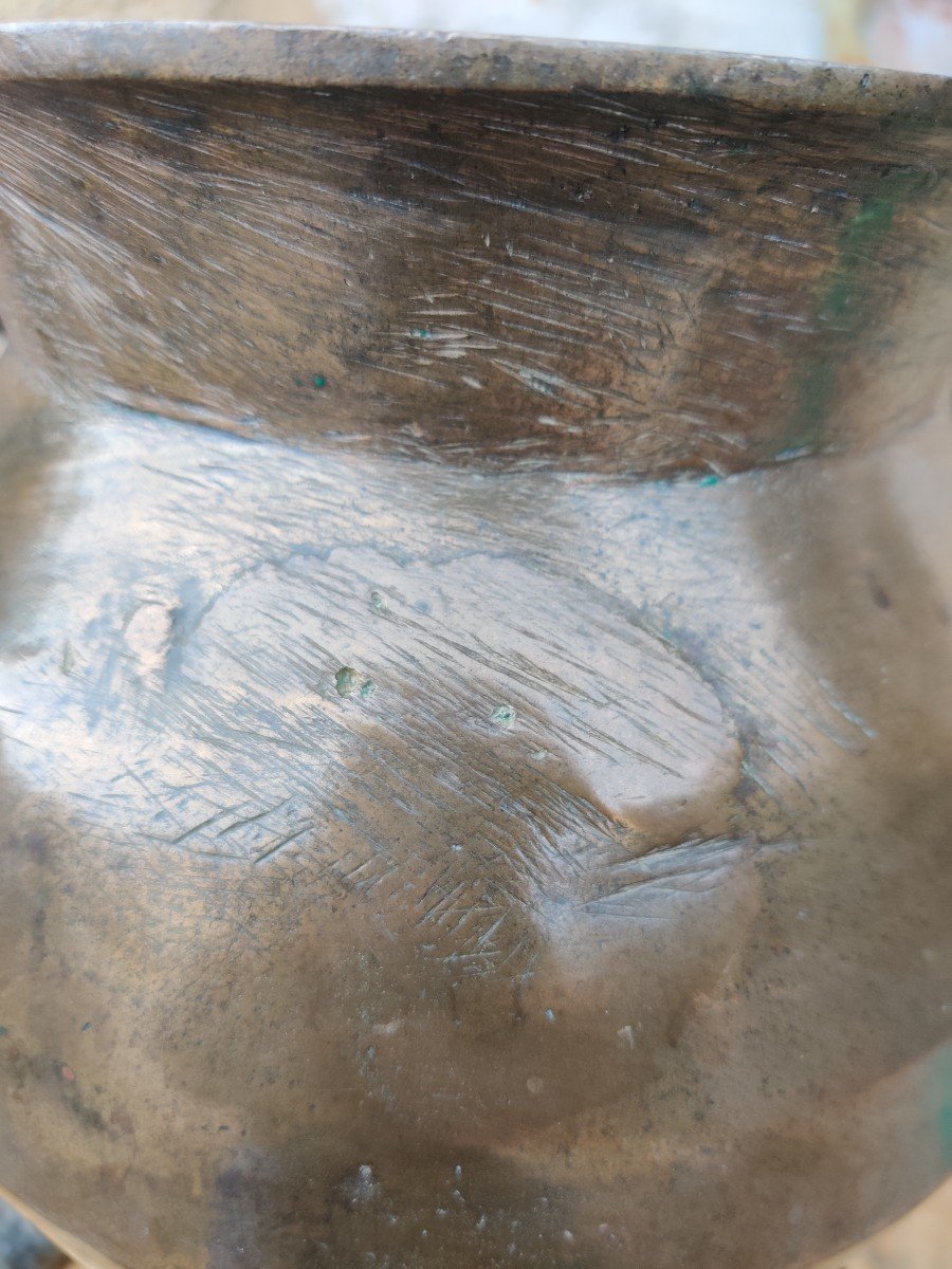 Marmite En Bronze Haute époque 13éme  15éme siècle "Normandie"-photo-3