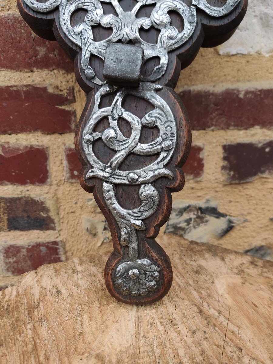 Marteau de porte et sa platine 17éme siècle-photo-4