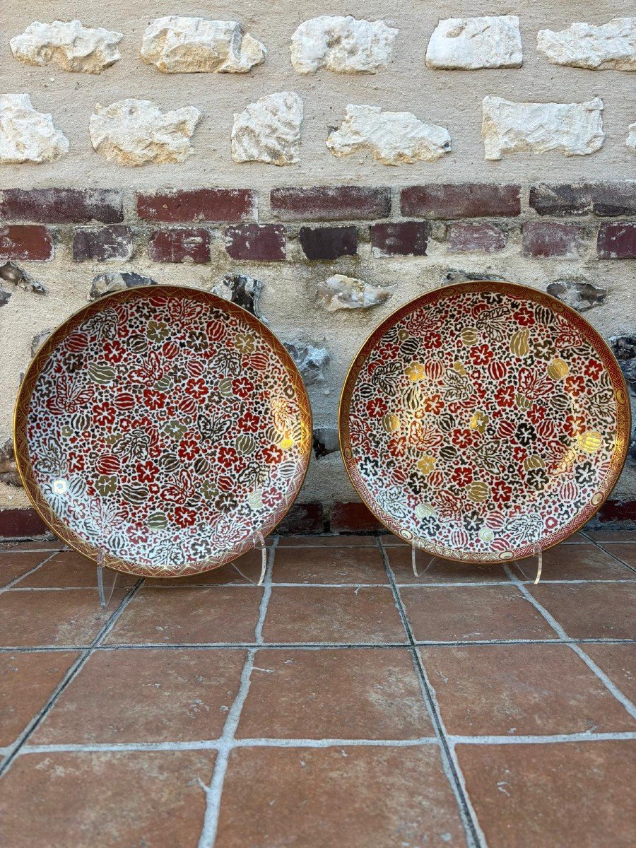 Pair Of Dishes Japan 19th 20th Century Kutani 