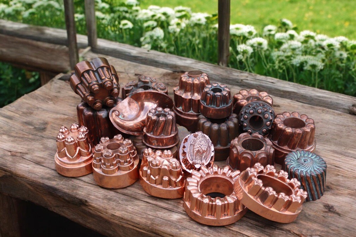 Lot Of 20 19th Century Copper Molds -photo-2