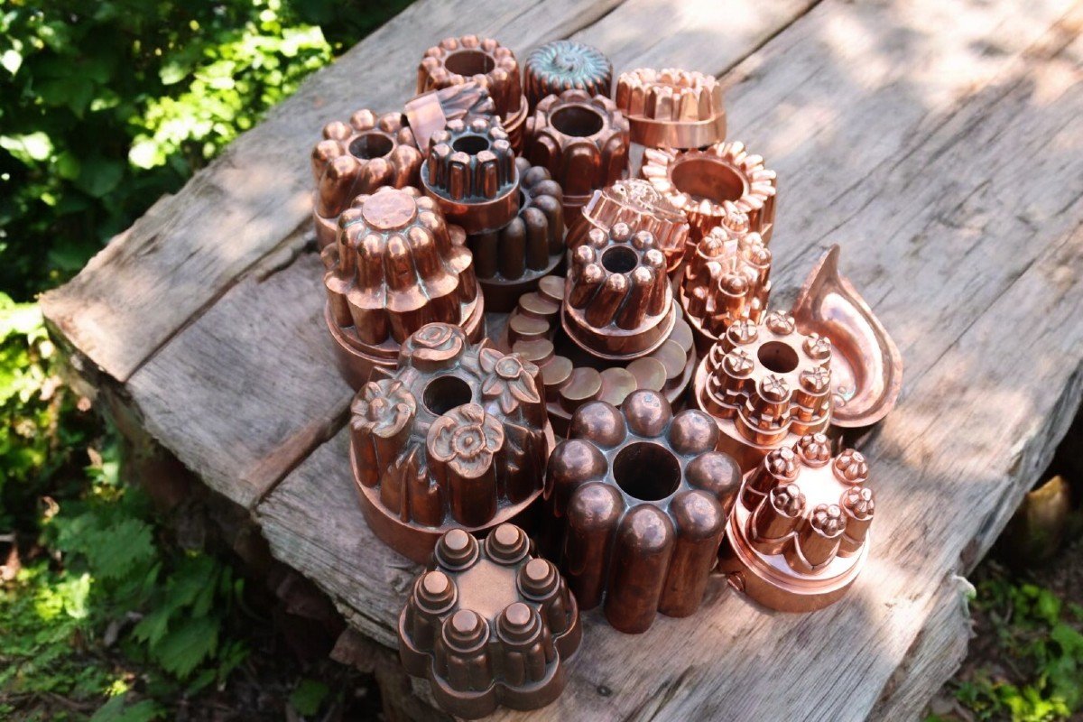 Lot Of 20 19th Century Copper Molds -photo-3