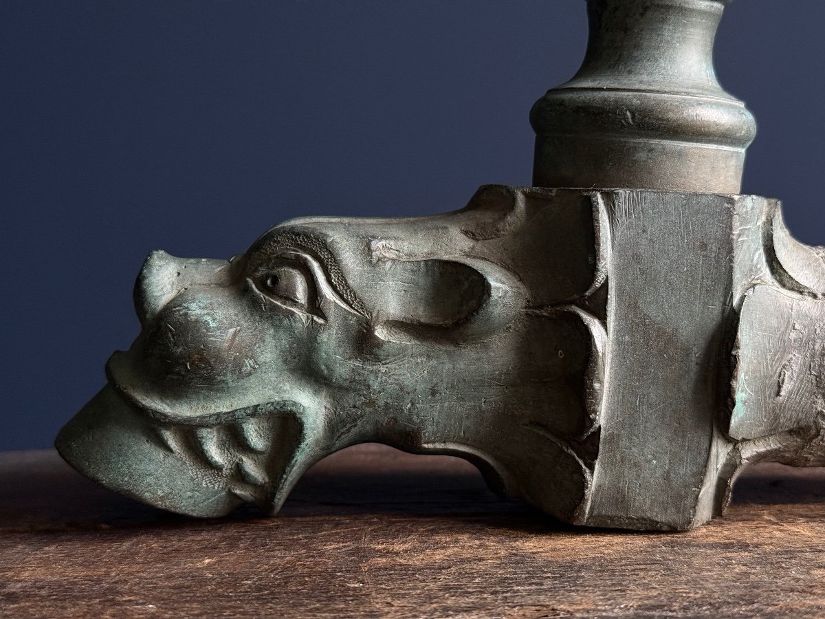 Magnificent Zoomorphic Bronze Faucet - France, 17th Century -photo-2