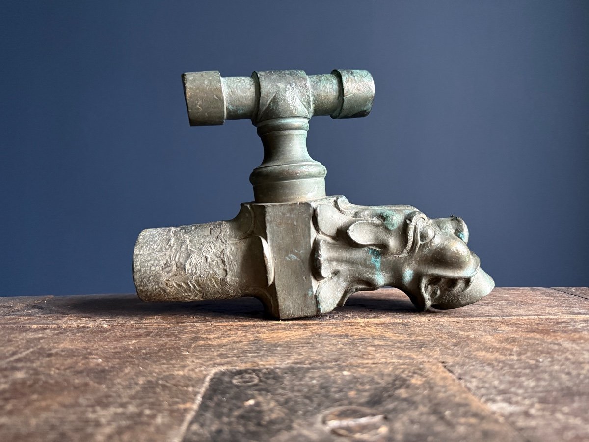 Magnificent Zoomorphic Bronze Faucet - France, 17th Century -photo-3