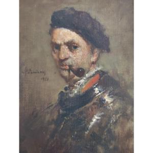 Potamianos Haralambos - Self-portrait Signed And Dated 1953