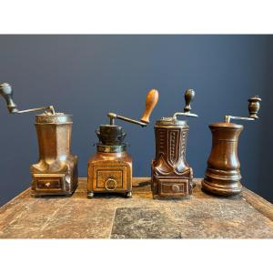 Lot Of Four 18th Century Coffee Grinders 