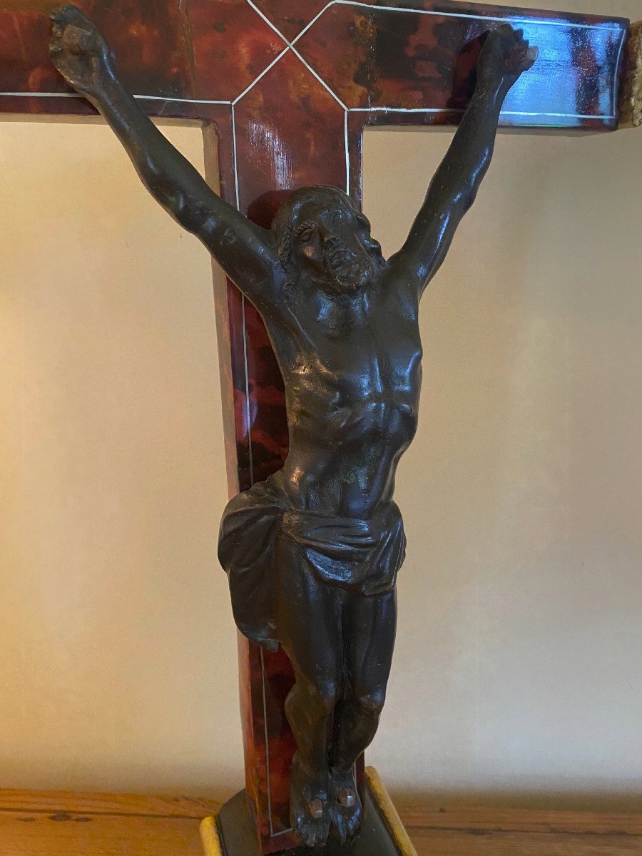 Christ En Bronze Sur Croix-photo-2