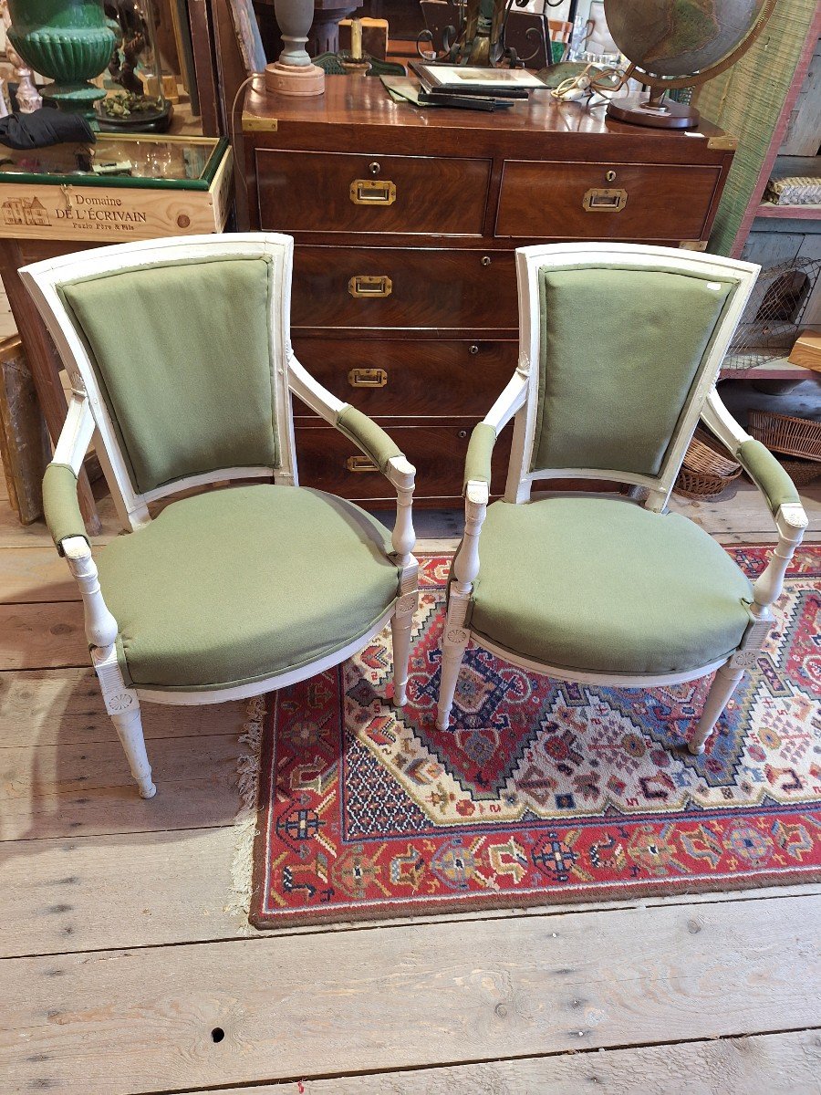A Pair Of Directoire Period Cabriolet Armchairs-photo-2
