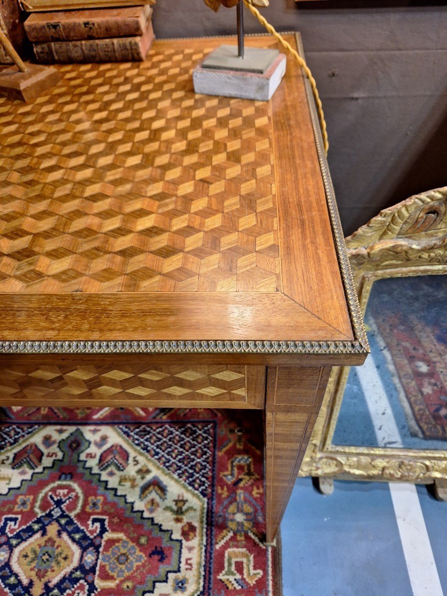 Louis XV Style Cube Marquetry Desk, End Of 19th Century-photo-2