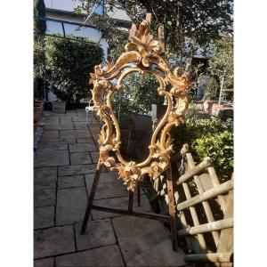 Louis Quinze Rocaille Mirror With Parcloses Bois Dore Italy From The 19th Century