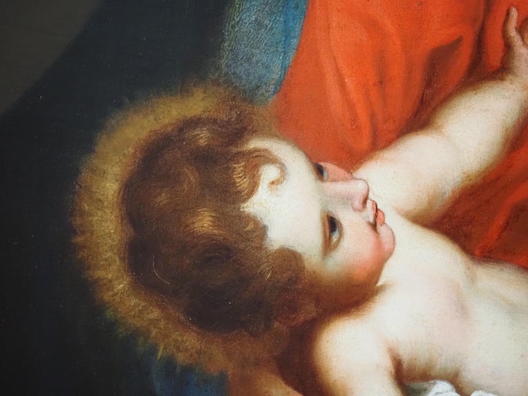 Virgin And Child, Italian School, 18th Century-photo-3