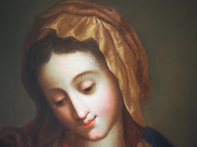 Virgin And Child, Italian School, 18th Century-photo-4