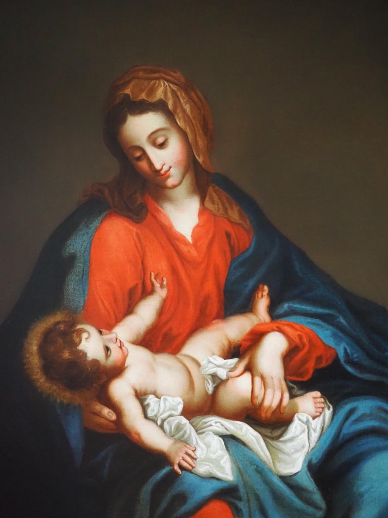 Virgin And Child, Italian School, 18th Century-photo-8