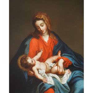 Vierge à l'Enfant, école Italienne, XVIIIe Siècle