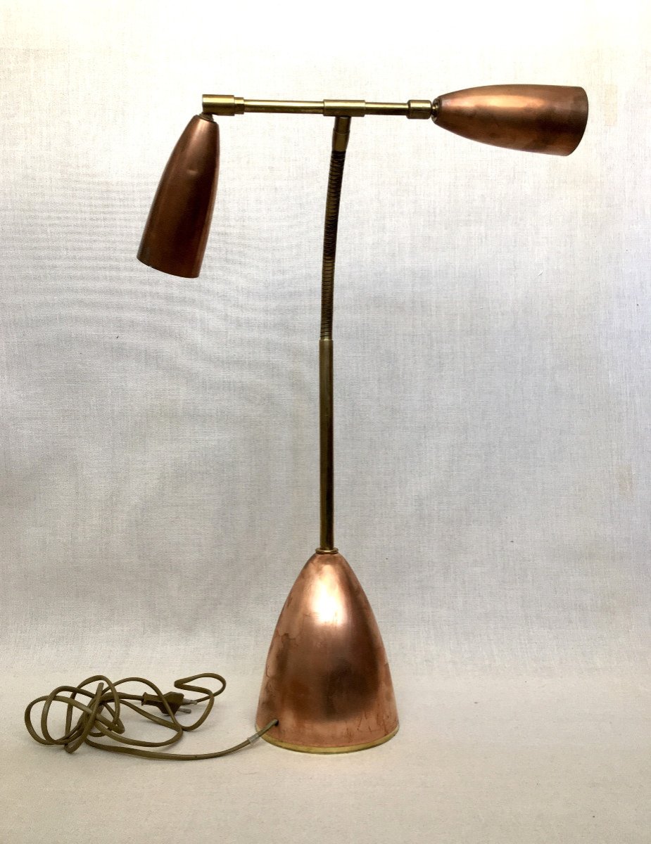 60s Lamp. Copper And Brass. Sa Baker.-photo-1