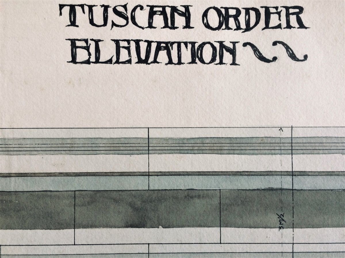 Henry Thomson (1880-1921). Paire d 'aquarelles d'architecture. 1899.-photo-3