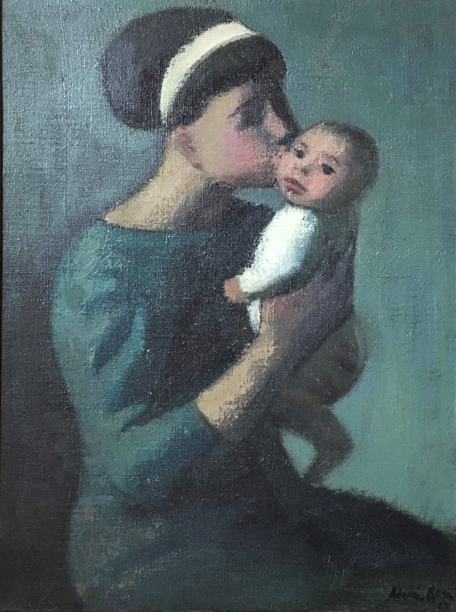 Adrian Rosa (granada, 1931). “mother And Child”. 1962.-photo-2