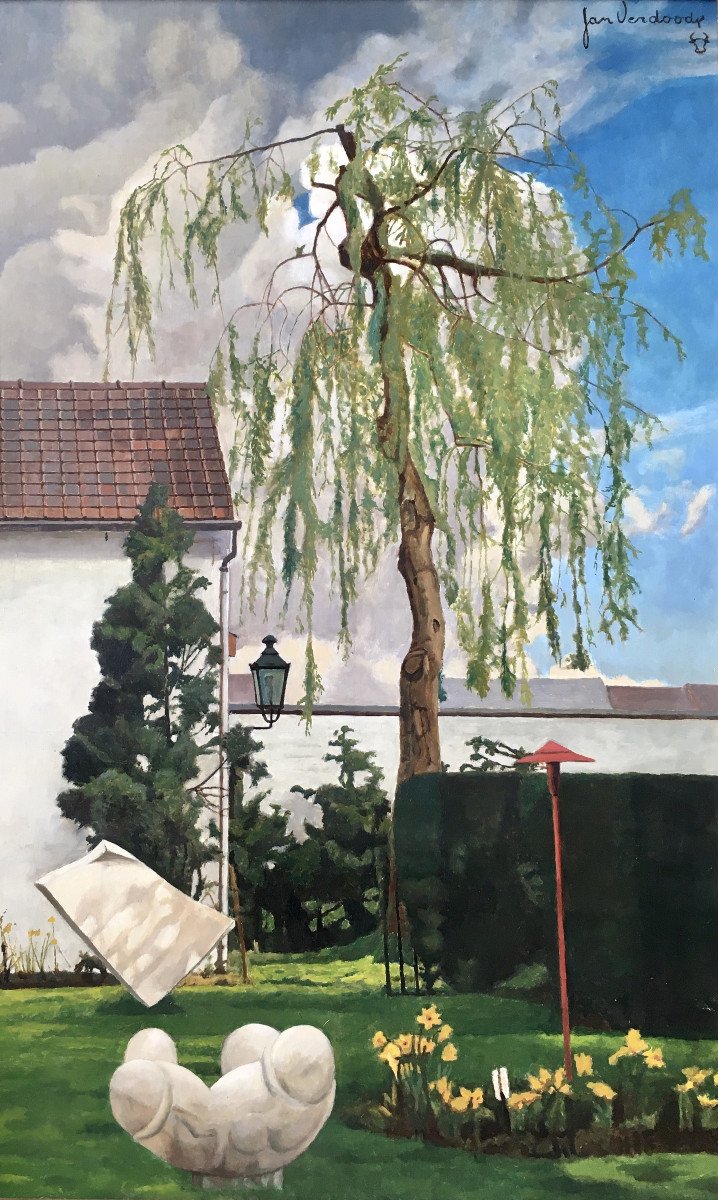 Jan Verdoodt (1908-1980).  "Jardin surréaliste". Années 60.